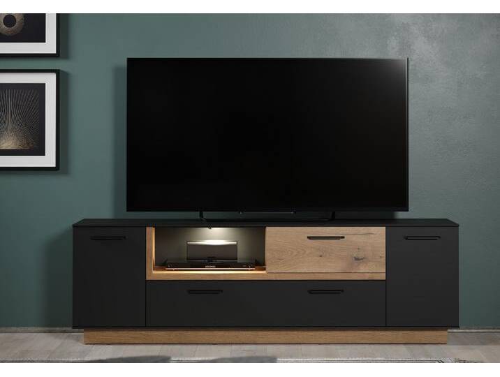 TV-Lowboard Synnax , anthrazit grau / Coast Evoke Eiche von fh furnhaus