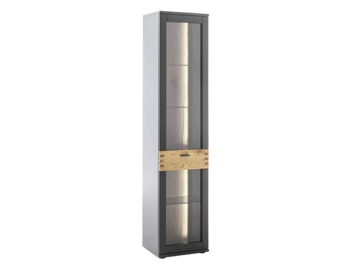 Vitrine Cesena , Wildeiche / schwarzgrau , mit 2er Set LED Beleuchtung 85 cm Vitrine Cesena , Wildeiche / schwarzgrau , mit 2er Set LED Beleuchtung 85 cm von fh furnhaus
