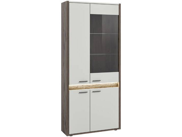 Vitrine Falcona breit , Nox Oak dunkel / hellgrau , inkl. Frontbeleuchtung Vitrine Falcona breit , Nox Oak dunkel / hellgrau , inkl. Frontbeleuchtung von fh furnhaus