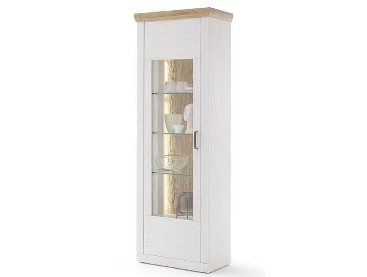 Vitrine Madrid , Landhaus , Pinie Aurelio/ Grandson Oak , mit 2er set LED Band 135 cm von fh furnhaus