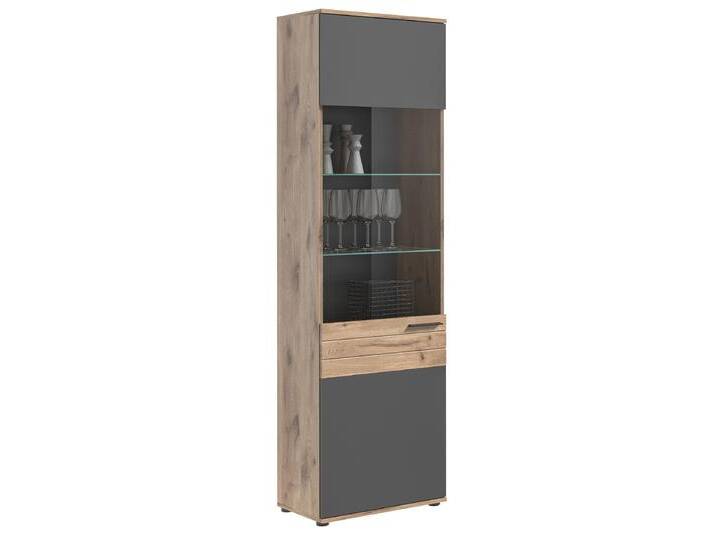 Vitrine Mason , Nox Oak / Basalt Grau ohne Beleuchtung Vitrine Mason , Nox Oak / Basalt Grau ohne Beleuchtung von fh furnhaus