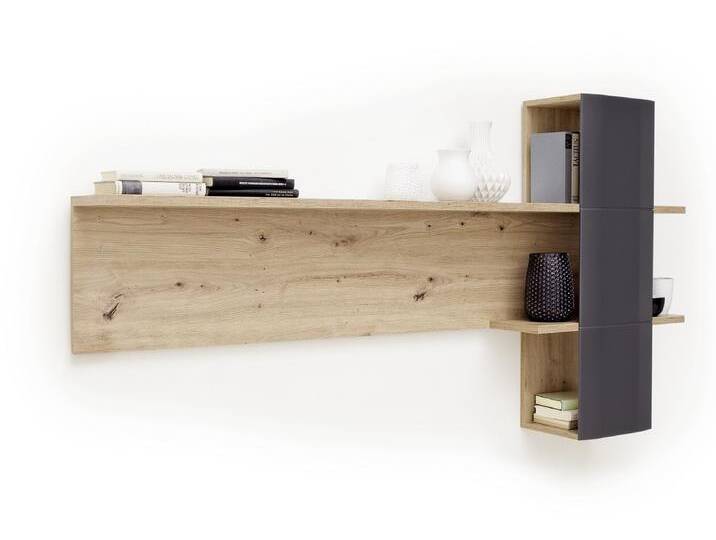 Wandboard Cordona 2 , Balkeneiche / anthrazit , LED Beleuchtung mit LED Bandbeleuchtung 115 cm Wandboard Cordona 2 , Balkeneiche / anthrazit , LED Beleuchtung mit LED Bandbeleuchtung 115 cm von fh furnhaus