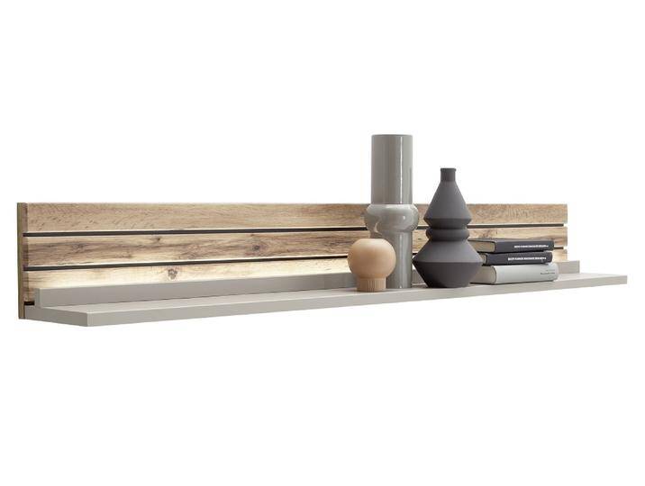 Wandboard Lüttich , Basalt / Wotan Eiche , mit Bandbeleuchtung von fh furnhaus
