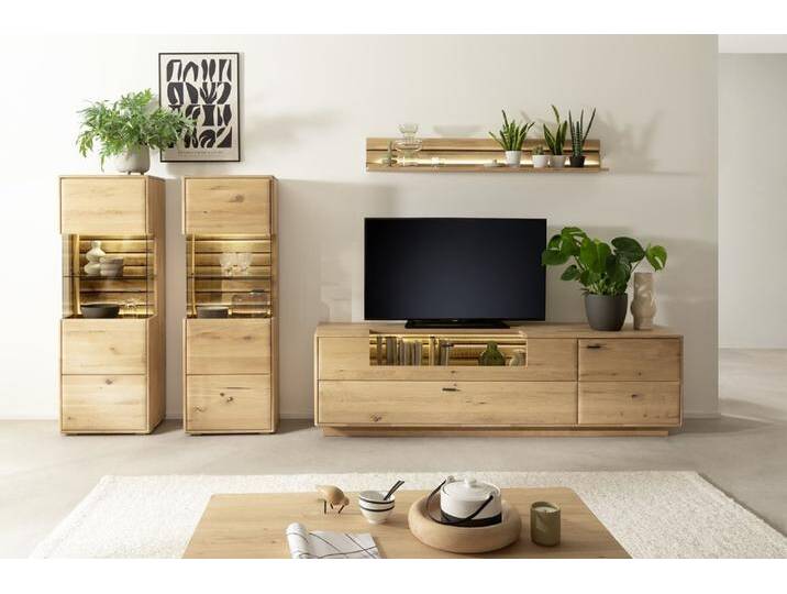 Wohnkombination 4 Girona , Ast / Balkeneiche , 3-teilig , Beleuchtung Highboard Wohnkombination 4 Girona , Ast / Balkeneiche , 3-teilig , Beleuchtung Highboard von fh furnhaus