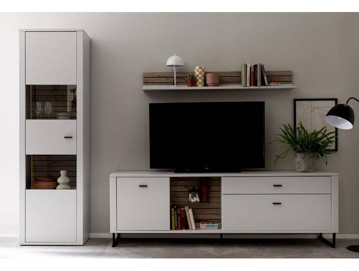 Wohnkombination 4 Louisiana , Modern White , 3-teilig , Vitrine & TV-Board mit Beleuchtung Wohnkombination 4 Louisiana , Modern White , 3-teilig , Vitrine & TV-Board mit Beleuchtung von fh furnhaus