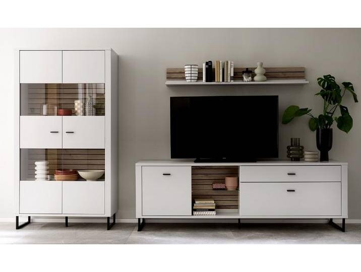 Wohnkombination Louisiana 2 , Modern White , 3-teilig , TV-Board mit Beleuchtung Wohnkombination Louisiana 2 , Modern White , 3-teilig , TV-Board mit Beleuchtung von fh furnhaus