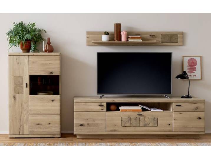 Wohnkombination Palma 3 , Asteiche / Balkeneiche , 3-teilig , Beleuchtung Wandboard Wohnkombination Palma 3 , Asteiche / Balkeneiche , 3-teilig , Beleuchtung Wandboard von fh furnhaus