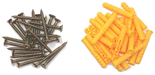 fiXte M4 Schrauben und Dübel-Set, geeignet für Beton, Ziegel und Holz, 40 mm und 60 mm Größen (M4 x 40 mm) von fiXte