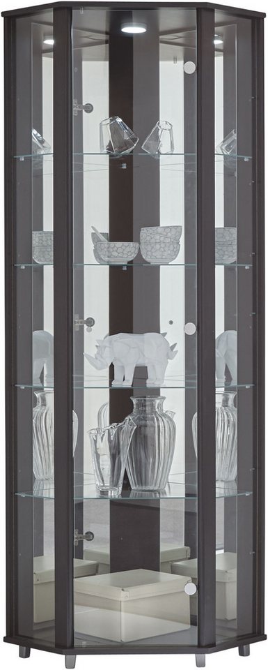 fif möbel Eckvitrine TRIO Höhe ca. 172 cm, ink. Beleuchtung Eckvitrine/Glasvitrine 1x Glastür, perfekt für Sammler, Sammlervitrine von fif möbel