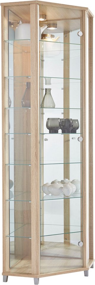 fif möbel Eckvitrine TRIO Höhe ca. 172 cm, ink. Beleuchtung Eckvitrine/Glasvitrine 1x Glastür, perfekt für Sammler, Sammlervitrine von fif möbel