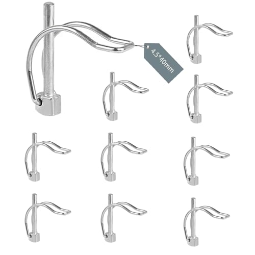 FIFIBANG 10x Klappsplint D Form, 4,5 x 40mm Rohrklappsplinte Klappsplinte, Sicherungsstift mit Rastverschluss von fifibang