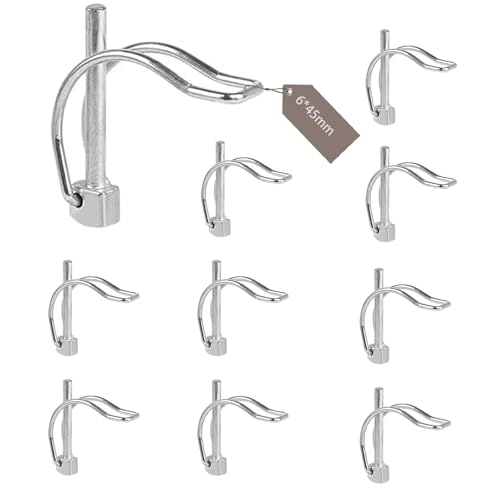 FIFIBANG 10x Klappsplint D Form, 6 x 45mm Rohrklappsplinte Klappsplinte, Sicherungsstift mit Rastverschluss von fifibang
