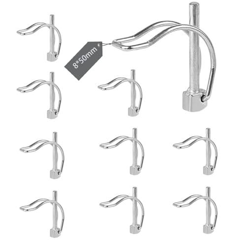 FIFIBANG 10x Klappsplint D Form, 8 x 50mm Rohrklappsplinte Klappsplinte, Sicherungsstift mit Rastverschluss von fifibang