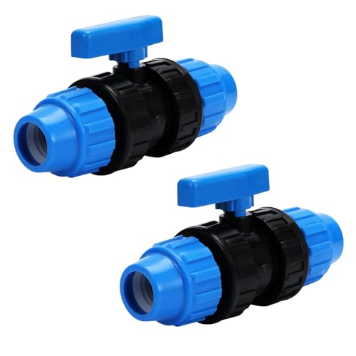 FIFIBANG 32mm Kugelhahn für PE-Rohr, 2 Stück PE Rohr Kugelhahn PN10, Verschraubung für PE-Rohr PE Rohr Kugelhahn(32mm) von fifibang