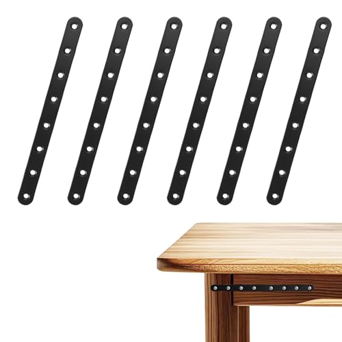 FIFIBANG 6 x Flachverbinder Edelstahl 244 x 19 x 3mm Lochplatte Holzverbinder Metallverbinder, Flache Ecke Brackets Reparaturplatte für Möbel Schränk Ausbessern Schwarz FIFIBANG 6 x Flachverbinder Edelstahl 244 x 19 x 3mm Lochplatte Holzverbinder Metallverbinder, Flache Ecke Brackets Reparaturplatte für Möbel Schränk Ausbessern Schwarz von fifibang