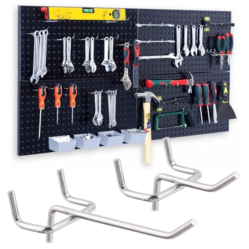 fifibang 100 x Lochwand Haken Pegboard Zubehör Stecktafel Haken Lochwand Werkstatt Haken, Werkzeugwand Zubehör Lochblech Lochplattenhaken für Werkzeughalter Wand Werkstattregal 50 x 5cm + 50 x 10cm von fifibang