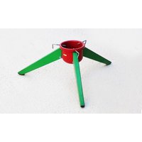 1960S-70S Atomic Weihnachtsbaumständer/Rakete Rot Und Grün Metall Klappbar Made in Hong Kong von fifisfinds