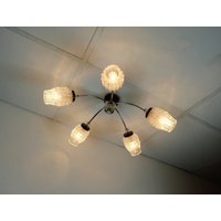 60Er Jahre Deckenlampe Sputnik Spider Leuchte 5 Glasschirme Chrom Schwarzer Lack 60Er Jahre Deckenlampe Sputnik Spider Leuchte 5 Glasschirme Chrom Schwarzer Lack von fiftieshomestyle