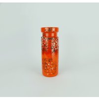 Dümler & Breiden Mid Century Keramik Vase Modell-Nr. 172/25 Fat Lava Orange Weiß Schwarz von fiftieshomestyle