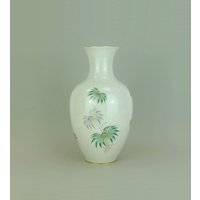 Johann Seltmann Mid Century Porzellan Vase Ausgefallenes Florales Dekor 50Er Jahre von fiftieshomestyle