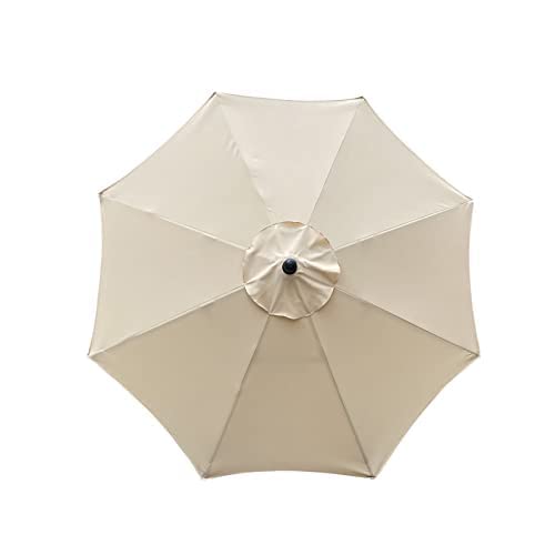 fikujap Ersatz-Sonnenschirm-Abdeckung mit 8 Rippen, 3 m Markttisch-Regenschirm, UV-Schutz,Weiß von fikujap