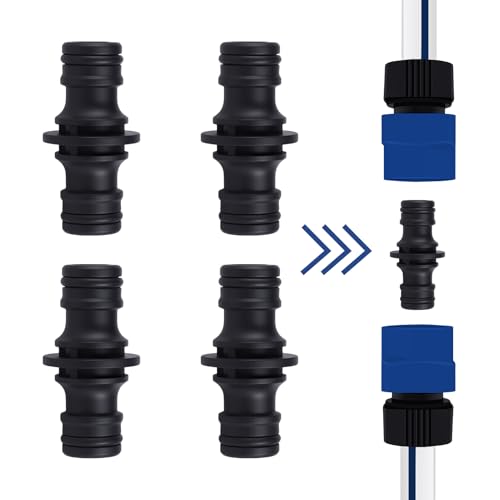 filheraze 4 Stück Schlauch Kupplung, 1/2 Zoll Doppelstecker Gartenschlauch Verbindungen, Extender Verlängerung Kupplung Zwei Wege Kupplung Für Garten Und Haus Schlauch von filheraze