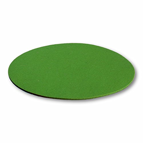 Filzbrand Filz Untersetzer rund 25 cm groß, 3mm stark, Deko Filzuntersetzer für Gläser, Vasen oder Teller, Designfilz aus 100% Wolle, grasgrün – Made in Germany von filzbrand