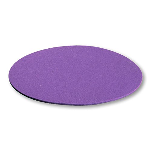 filzbrand Filz Untersetzer rund 25 cm groß, 3mm stark, Deko Filzuntersetzer für Gläser, Vasen oder Teller, Designfilz aus 100% Wolle, violett – Made in Germany von filzbrand