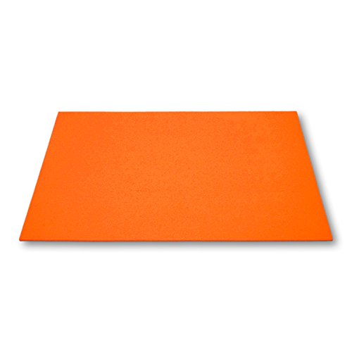 Tischset aus Filz abschwaschbar und hitzebeständig aus 100% Wollfilz eckig, Platzset Filz, Untersetzer Teller, Tischuntersetzer, Platzdecken abwaschbar, 46 x 34 cm 3 mm dick in orange von filzbrand