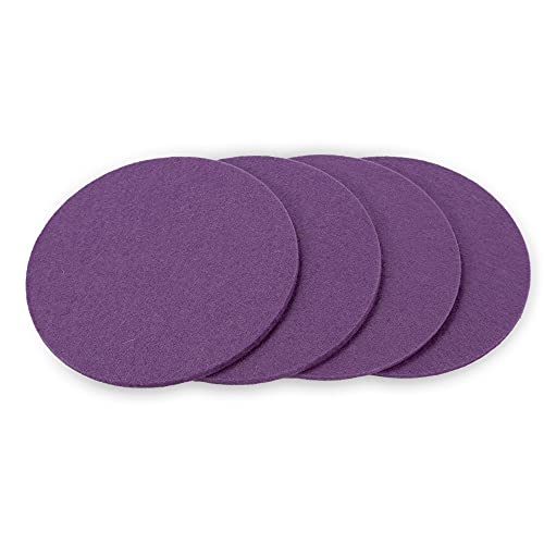 filzbrand Filz Untersetzer rund für Gläser, Filzuntersetzer 4 Stück (4er Set), Ø 10 cm in violett, 3 mm dick, Glasuntersetzer, Getränkeuntersetzer aus Designfilz 100% Wolle – Made in Germany von filzbrand