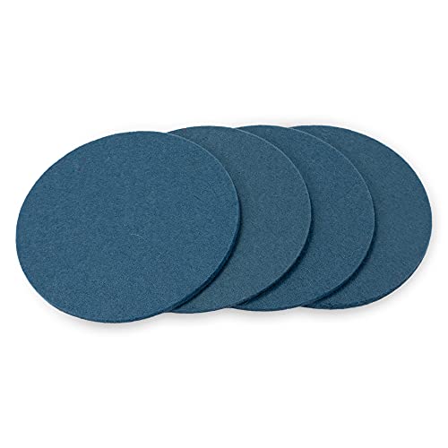 filzbrand Filz Untersetzer rund für Gläser, Filzuntersetzer 4 Stück (4er Set), Ø 10 cm in Mittelblau, 3 mm dick, Glasuntersetzer, Getränkeuntersetzer aus Designfilz 100% Wolle – Made in Germany von filzbrand