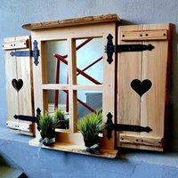 Fenster Fensterladen Deko Holzfenster Massiv Eiche Mit Baumkante Rustikal Fenster Fensterladen Deko Holzfenster Massiv Eiche Mit Baumkante Rustikal von finchenswelt