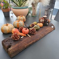 Tischdekoration Deko Aus Natur Holz Mit Windlicht Altholz Eichenbrett Nachhaltige Handgemachte Tischdeko Herz Kerzenhalter Komplett von finchenswelt