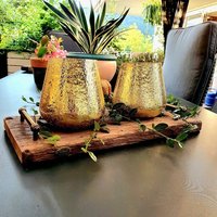 Tischdekoration Deko Aus Natur Holz Mit Windlicht Altholz Eichenbrett Nachhaltige Handgemachte Tischdeko Herz Kerzenhalter von finchenswelt
