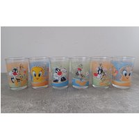 Vintage Trinkgläser/Limonadengläser Tweety & Sylvester Warner Bros. Comic 70Iger von findbeautiful