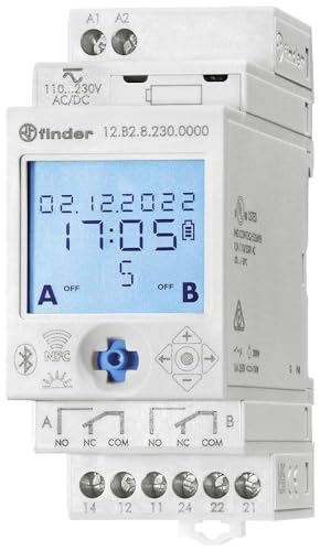Finder 12.B2.8.230.0000 Zeitschaltuhr für Hutschiene 12.B2.8.230.0000 Astronomisch, Zufallsschaltung, Jahresprogramm von finder