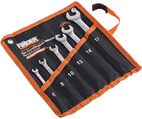 Finder BS192109D Combination Wrench Set, Open and Box End Metric Spanner Set, 6mm-17mm, Set of 6pcs von Finder