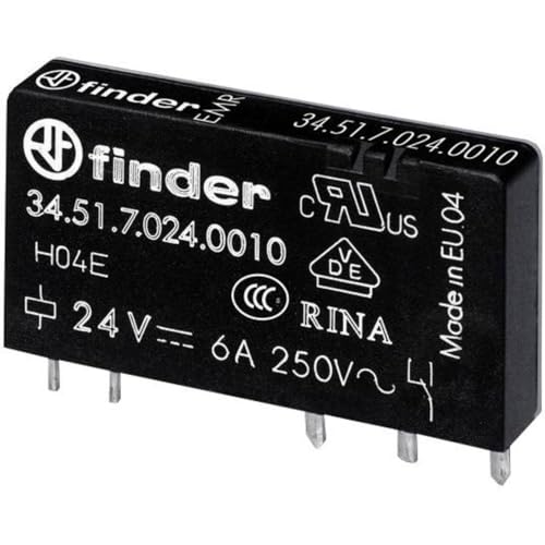 Finder Serie 34 Mini-Relais, Leiterplatte, 5 mm, Kontakt, AGN02, 12 VDC von Finder