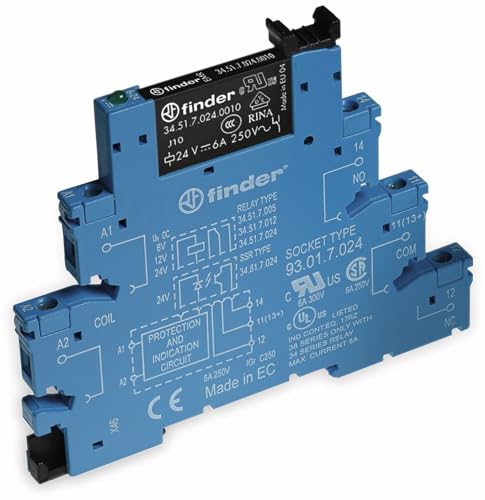 finder 38.51.7.012.0050 Relaisbaustein Nennspannung: 12 V/DC Schaltstrom (max.): 6A 1 Wechsler 1St. von finder