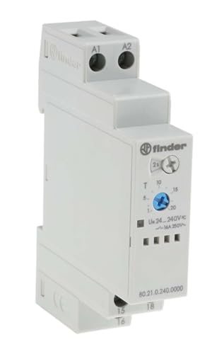 Finder 80 Series Zeitrelais, DIN-Schienen, 0.1 ? 20 s, 0.1 ? 20 min, 0.1 ? 24h, 24 ? von Finder