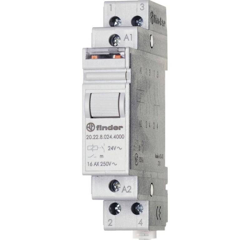 finder Stromstoßschalter Stromstoß-Schalter Hutschiene Finder 20.26.8.012.4000 2 Schließer 12 V, (20.26.8.012.4000) von finder
