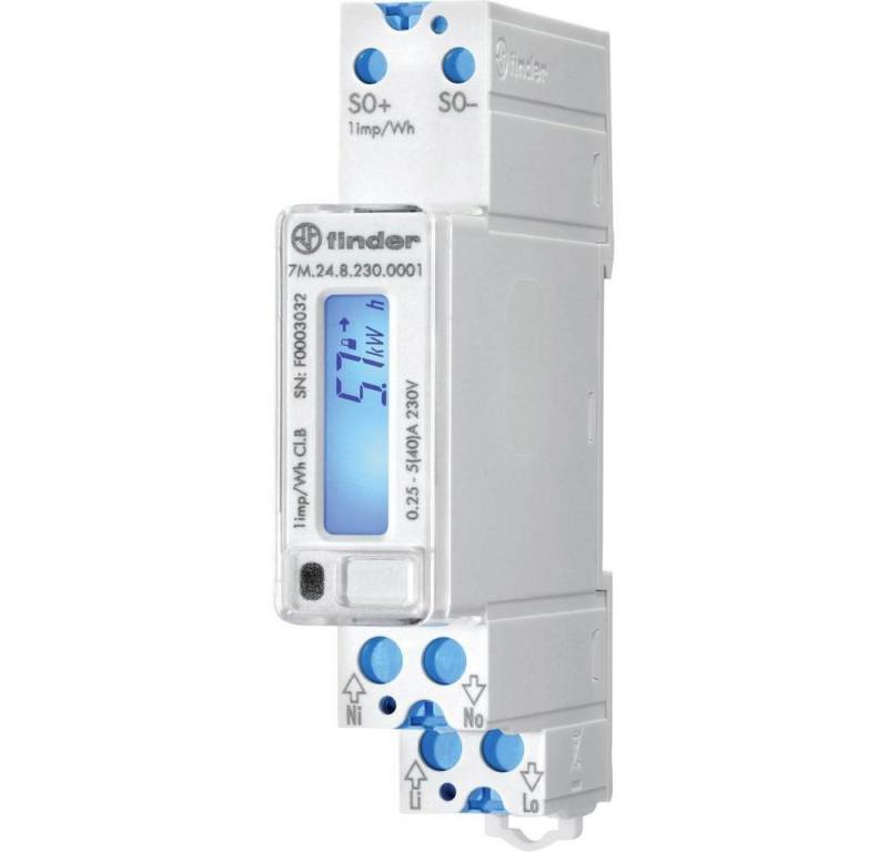 finder Drehstromzähler Elektronischer Energiezähler einphasig 230 V/AC 7M.24.8.230.0001 von finder