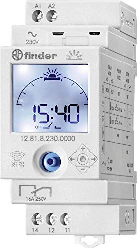 finder serie 12 Zeitschaltuhr Fuer Hutschiene Betriebsspannung: 230 V/AC 12.81.8.230.0000 1 Wechsler 16A 250 von finder