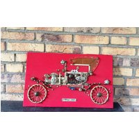 Ford Wandbild Oldtimer Auto Wandplatte/Collage Hand-Gefertigt A, Motor Company, Detroit Quadricycle Werkstatt Decoration Sammler 30S von fineartsdeco