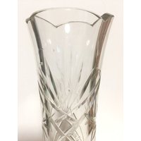 Vintage Bohemia Kristallvase Handgeschliffen, 1.1 Kg Schwer Handgeschnitten Hohe Bleikristallvase Exclusiv Tulpenvase, Bleikristall 40Er von fineartsdeco