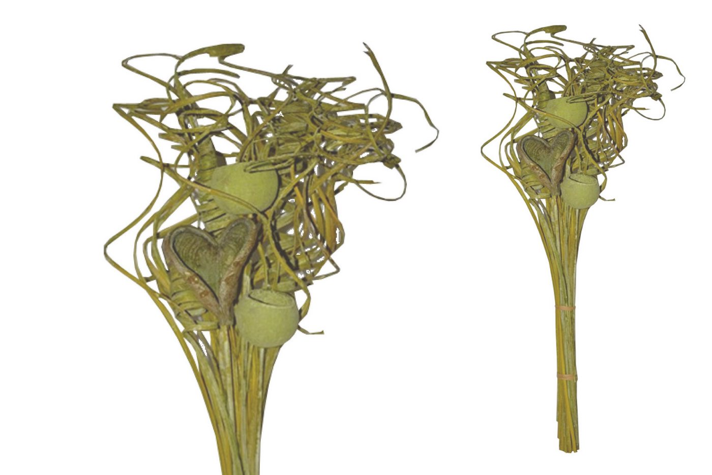 Trockenblume Grabstrauß BOHO Style Smart Curly kiwi 66cm Exoten Grabdeko, finehomegarden, Höhe 66 cm, Grabgestecke Alleheiligen Totensontag Trockenstrauß von finehomegarden