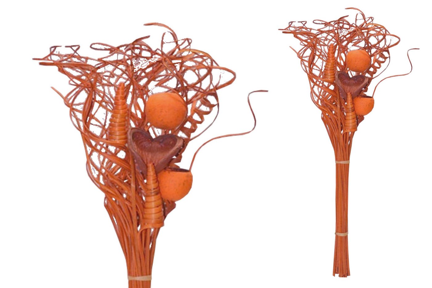 Trockenblume Grabstrauß BOHO Style Smart Curly orange 66cm Exoten Grabdeko, finehomegarden, Höhe 66 cm, Grabgestecke Alleheiligen Totensontag Trockenstrauß von finehomegarden