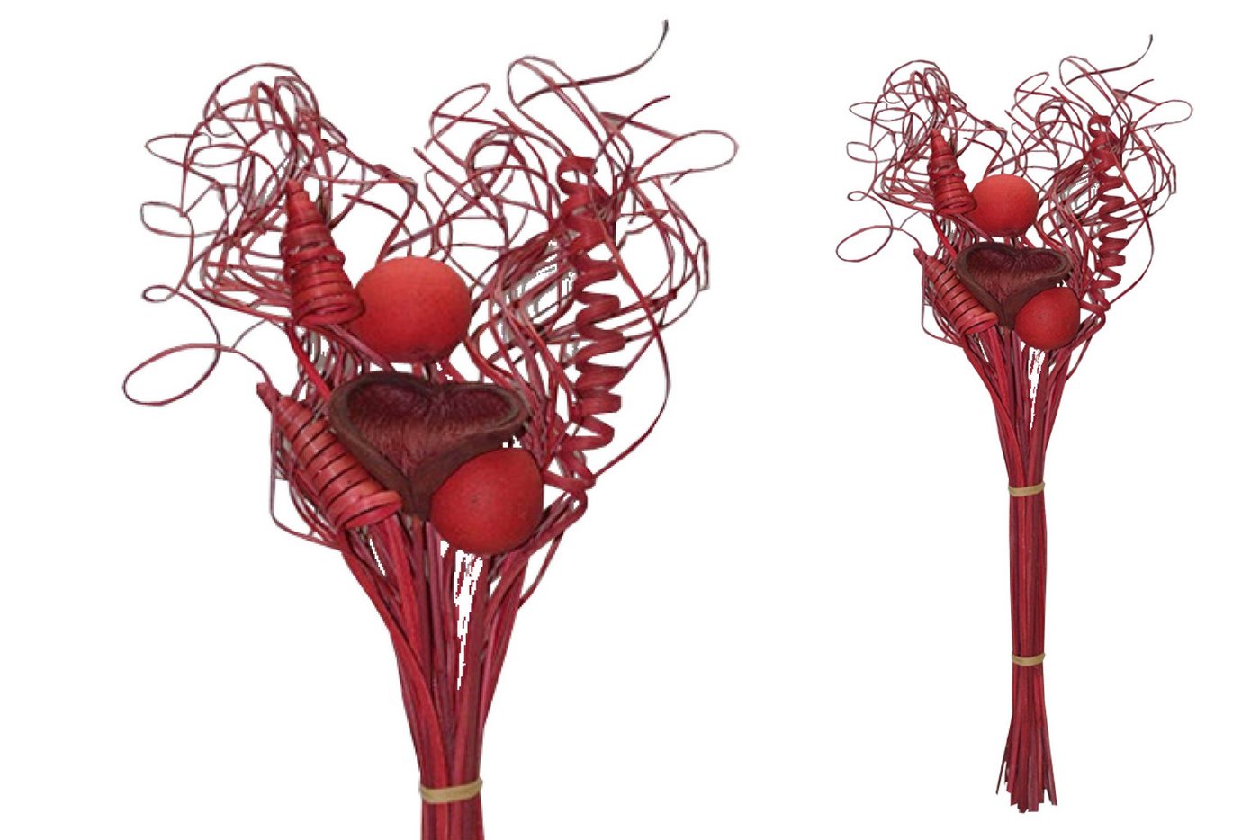 Trockenblume Grabstrauß BOHO Style Smart Curly rot 66cm Exoten Grabdeko, finehomegarden, Höhe 66 cm, Grabgestecke Alleheiligen Totensontag Trockenstrauß von finehomegarden