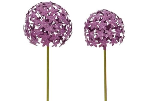 finehomegarden Allium Gartenstecker Ø16x16cm H111cm & Ø20x20cm H116cm 2er Set dunkel lila Metall Gartendeko Rankhilfe Garten finehomegarden Allium Gartenstecker Ø16x16cm H111cm & Ø20x20cm H116cm 2er Set dunkel lila Metall Gartendeko Rankhilfe Garten von finehomegarden