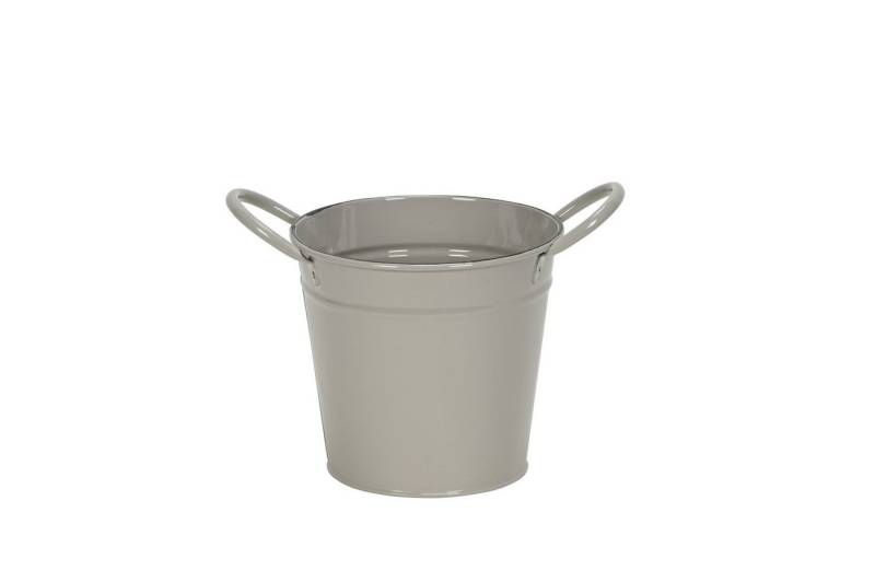 finehomegarden Blumentopf Metall Topf Übertopf Blumentopf Eimer mit Henkel grau-braun Ø13+19cm (1 St), H12+18cm Pflanzgefäß 2Größen wählbar von finehomegarden